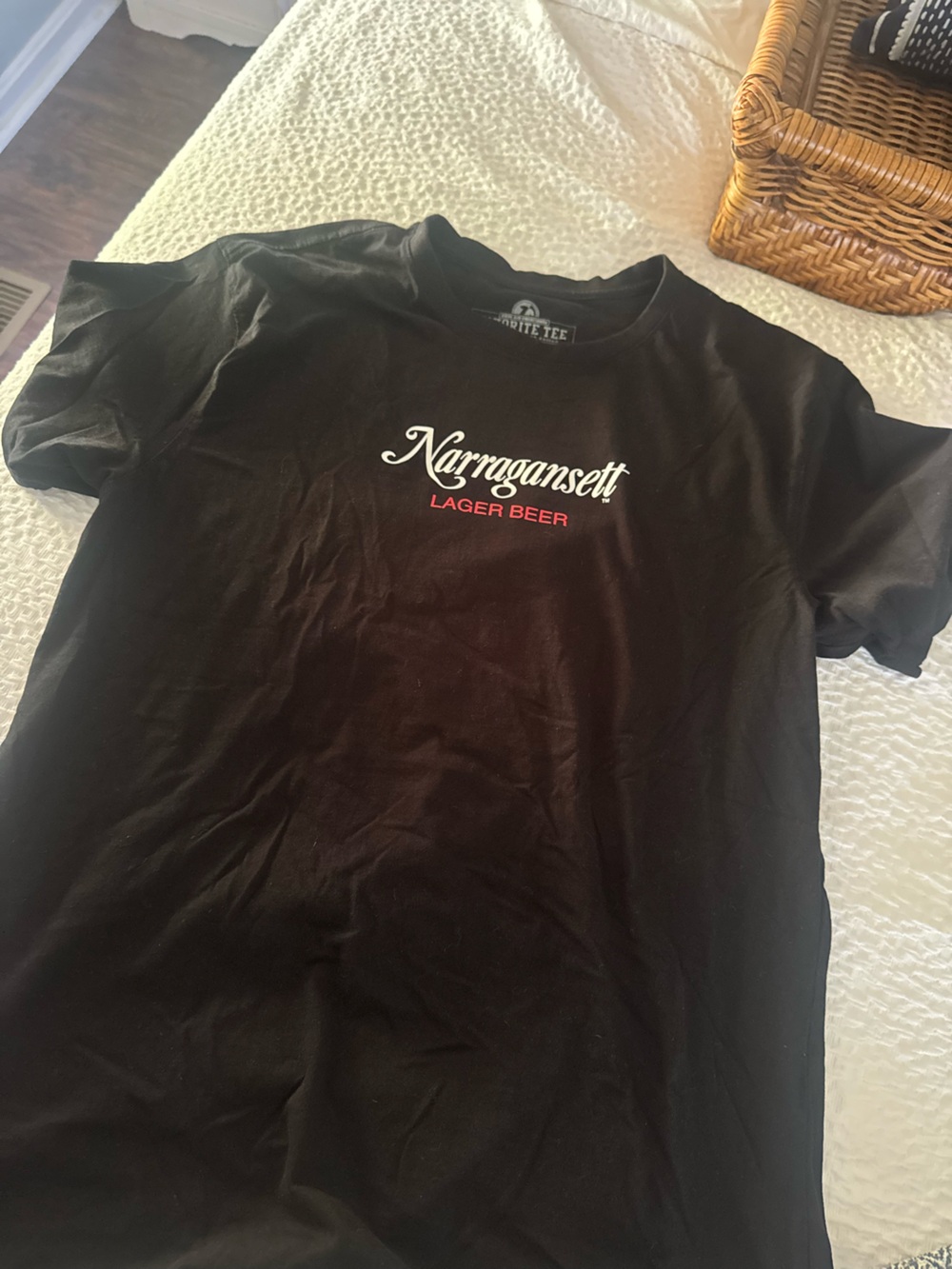 Narragansett Lager Beer Black Graphic Short Sleeve Tee